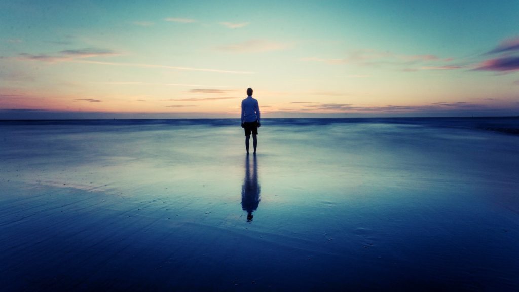 Person staring into the sky